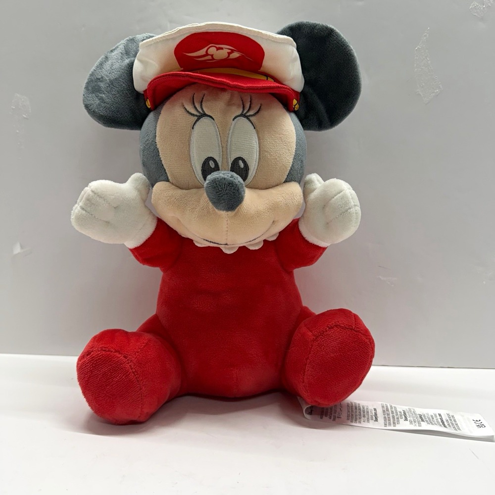Disney Cruise Line Minnie Mouse Plush Stuffed Animal Red Outfit Sailor Hat